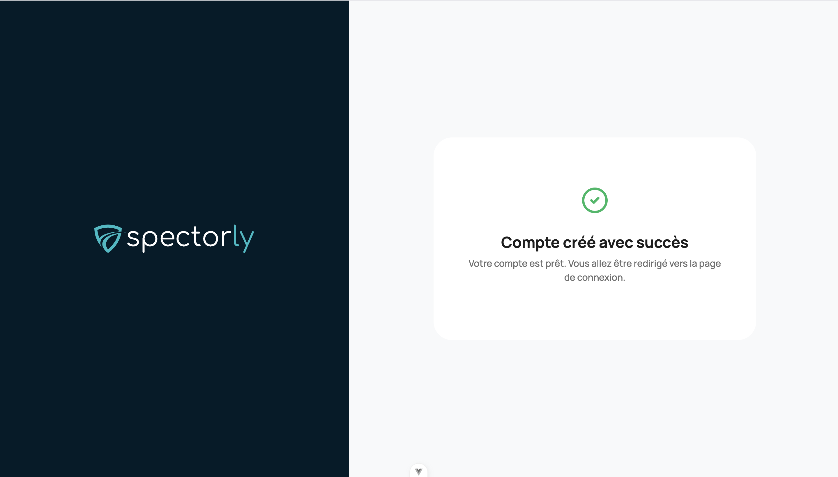 Confirmation — Compte créé avec succès