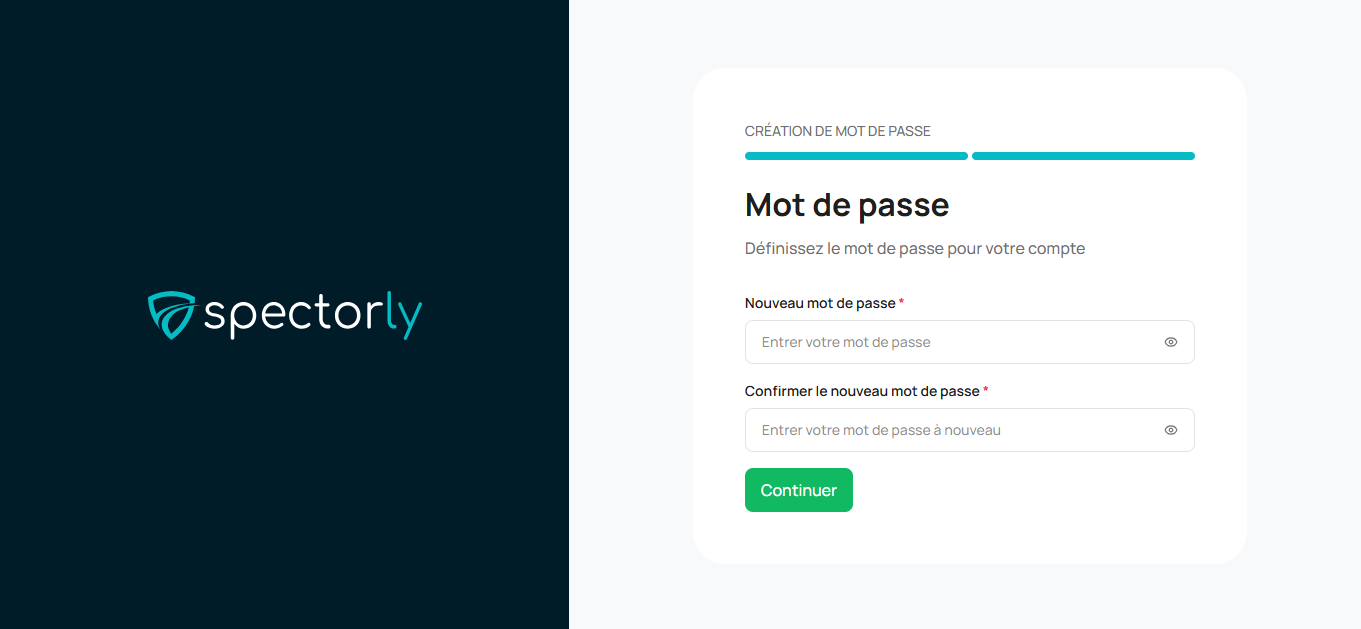 Formulaire d'inscription via code entreprise — étape 2