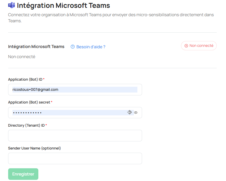 Onglet Préférences → Microsoft Teams